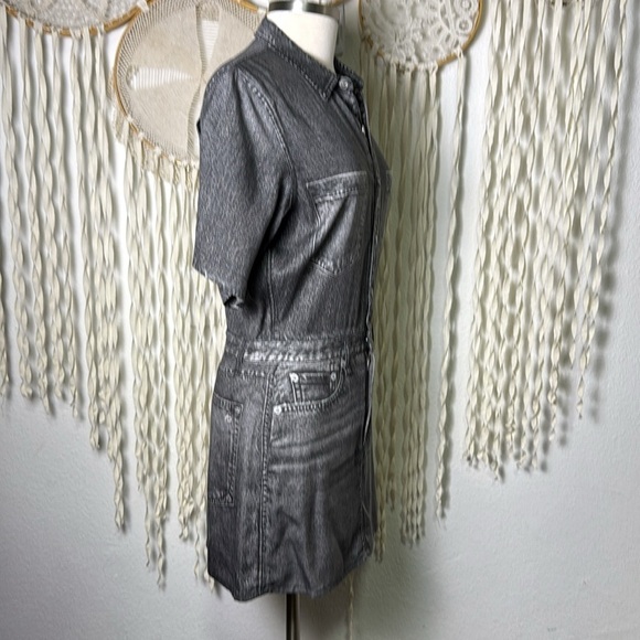 Rag & Bone Liquid Miramar Mini Dress in Washed Black "Denim" Size M - Picture 11 of 14